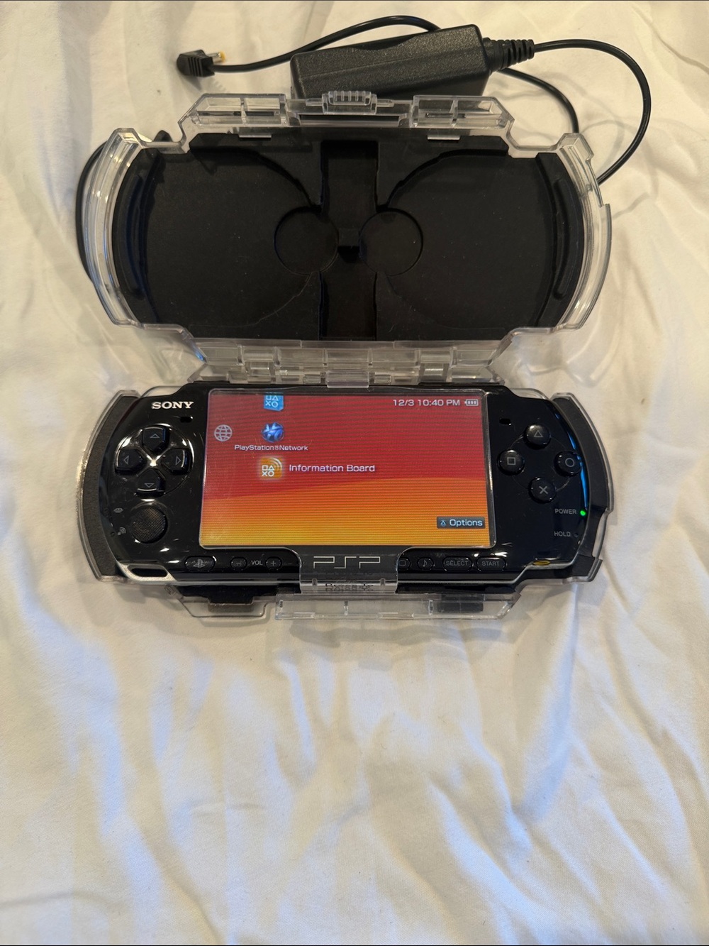 Sony PSP Handheld Gaming Console - Black with Clear Protective Case